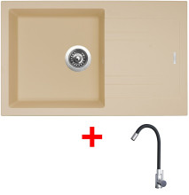 Sinks LINEA 780 Sahara + Elasta nerez/černá 